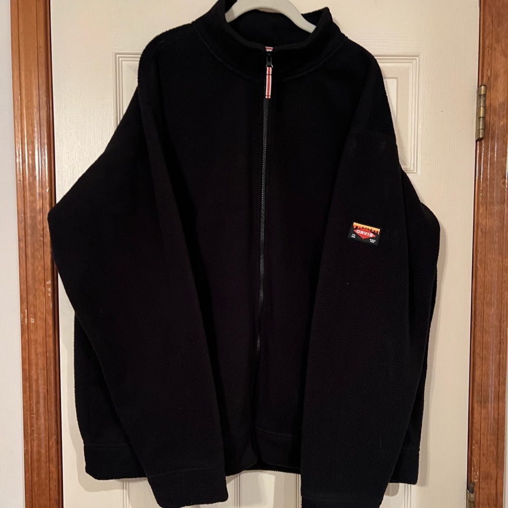 Orvis Men's Full Zip Fleece Jacket Pockets Black XXL